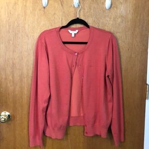 Coral colored cardigan